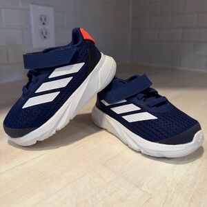 Adidas Blue and White Velcro Sneakers with Breathable Mesh